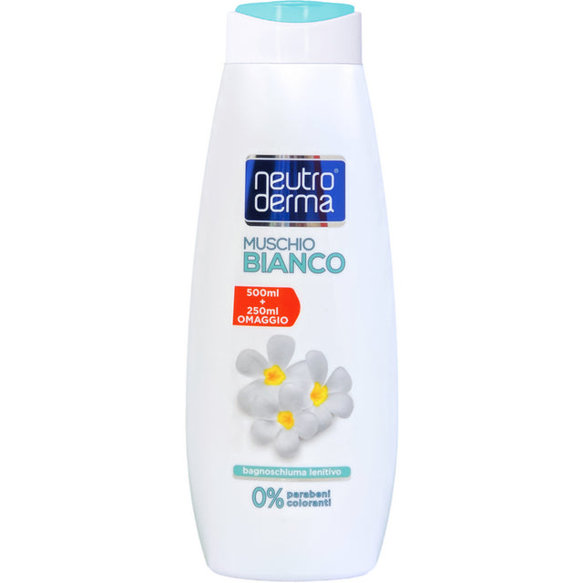 NEUTRO DERMA BAGNOSCHIUMA LENITIVO MUSCHIO BIANCO 750 ML